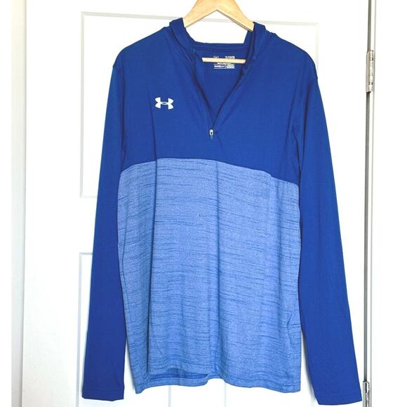 Under Armour Men's HeatGear Tech 1/4 Zip Lightweight Hoodie Royal Blue Size XL - Picture 4 of 7